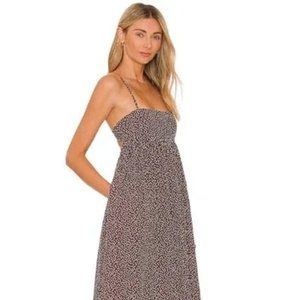 Anna Nata Rebecca Polka Dot Midi Dress Brown Small - NWT